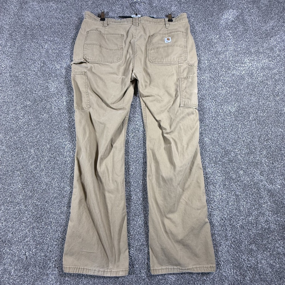 Carhartt Womens Canvas Work Pants 16 Regular Khaki Loose Fit Rugged Flex - Picture 4 of 7